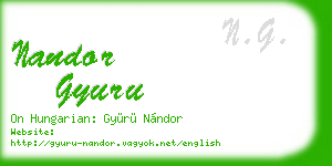 nandor gyuru business card